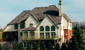 This Zach Builders custom home in Bristlecone Pines features beautiful arched windows